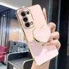 Cell Phone Cases Luxury Plating Love Heart Holder Phone Case For Samsung Galaxy S20 Fe S21 Plus Ultra S22 5g S 20 21 S20fe Stand Silicone CoverL2310/16