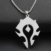 Hangende kettingen 1 roestvrijstalen wereld tribal game anime logo charme ketting bord symbool speler cadeau sieraden