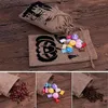 Christmas Decorations 25/50pcs Drawstring Pocket Linen Cloth Bag Halloween Gift For Holiday Party Candy Pouch Packaging Reusable Sackcloth