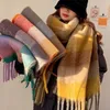 Scarves Winter Scarf Women Classic Fashion Plaid Thickened Soft Shawl Wraps Large Vintage Female Cashmere