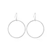 Boucles d'oreilles pendantes DoreenBeads, 1 pièce, Simple, couleur or/argent, goutte en métal pour femmes, Style Punk, grand bijoux de fête rond 67x50mm