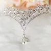Headpieces Women Austria Crystal V Shape Water Drop Crown Tiaras Hairwear Wedding Bridal Jewelry Accessory