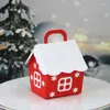 Christmas Decorations 50pc House Shape Decorative Candy Bag Box Gift Present Packaging For Festival Holiday Year