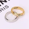 Fashion Designer Gold Letter Band Rings Bague for Women Lady Party Wedding Lovers Gift Engagement Jewelry Colorfast297D