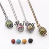 Pendant Necklaces 1pc Finish Copper Antique Drop Teardrop Crystal Cage Necklace Aroma Perfume Essential Oil Lockets Diffuser Jewel209T