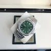 GD Factory producerar 5711 Series Men's Mechanical Watch 8215 Mechanical Movement rostfritt stålrem och fodral Sapphire Glass Green Dial Diamond Bezel