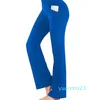 Dames Zomersport Sportkleding Yogabroek Bootcut Flare Been Buikcontrole Stretch Sneldrogend Donkergrijs Wijniongrijs Fitness