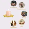 Mum Tutucular Demir Tabak Tutucu Dekoratif Sütun Şamdan Plakaları Ev Dekorasyonları Doğum Günü Partisi İçin İskandinav Romantik Toppers