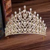 Hårklämmor Barrettes Barock Brud Red Green Blue Crystal Tiaras Crowns Pageant Prom Veil Tiara pannband Brud för bröllop ACCE2545