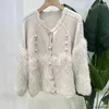Frauen Pelz Winter Luxus Imitiert Farbverlauf Bomber Mantel Weiblichen Kurzen Nerz Jacke Pelzigen Strickjacke Flauschigen Graben Tops