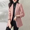 Ternos femininos M-4XL tamanho grande azul rosa cáqui feminino formal blazer senhoras manga longa único botão jaqueta casaco y2k outono blazers