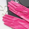 Five Fingers Gloves Elegant Women Genuine Lambskin Real Leather Sheepskin Autumn And Winter Plus Velvet Trendy Female Short Glove 27 Colors 231013