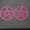 Dangle Chandelier Trendy akrylowe duże okrągłe pentagram kroplowe kolczyki dla kobiet Pink Circle Star Pendientes Punk Party Jewelry Prezent 210w