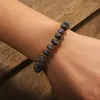 Charm armband svart labradorite flätad armband för män kvinnor naturliga stensträng sträng wrap vänskap