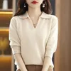 Женские свитера весна осень корейский стиль однотонный простой свитер топ женский элегантный модный вязаный пуловер женский темпераментный джемпер 231016
