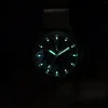 Horloges Echappement Tijd 38 mm Tweede Vegen Quartz Horloge Zandstraal Shell Super Lichtgevend 100 M Waterdicht