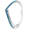 Bagues de cluster 925 Sterling Silver Bague Bleu Terre et Lune Élégance intemporelle Couronne Flocon de neige pour les femmes Cadeau d'anniversaire Bijoux DIY