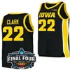 Custom 22 Caitlin Clark Jersey Iowa Hawkeyes 여자 대학 농구 유니폼 남성 아이들 검은 흰색 노란색 이름 메시지 미국 VA2W