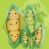 Bonecas de pelúcia 25cm bonito crianças bebê pelúcia ervilhas cheias planta boneca brinquedo crianças kawaii qualidade em forma de ervilha travesseiro menino menina presente 231016