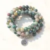 SN1034 Mode vrouwen Wikkelarmband Trendy India Agaat Ketting 108 Mala Fancy Jasper Kralen Breaclet2185