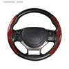 Steering Wheel Covers 36cm Carbon Fiber Car Steering Wheel Cover Non-slip Sports Ultra-thin Card Cover Summer Auto Handle Protective Cover Type D Q231016