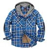 Chemises décontractées pour hommes Plaid Lâche Euro Taille Streetwear Manteau Chaud Automne Hiver Mâle Vêtements Boutons Sweats à capuche