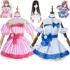 Cosplay Youtuber Vtuber Kizuna Ai Cosplay Costume Wig Anime Adult Pink Blue Dress Sexy Woman Outfit Hallowen Carnival Party Suit