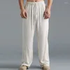 Pantalons pour hommes Mode Hommes Pantalons amples Pantalons de sport respirants en lin pour hommes