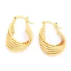 Multilayer 24K Gold Plated Brass Metal Earrings Hoop Earrings2049