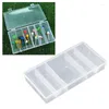 Gabeln 5 Slots Transparente Kunststoff Obst Gabel Aufbewahrungsbox Zahnstocher Bento Organizer Ohrring Perle Schraube Haarnadel Fall 1pc