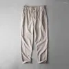 Men's Pants Summer Cotton Linen Trousers Oversized Men Casual Joggers Male Sweatpants Breathable Sport Training Gym Clothing