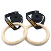 Gymnastic Rings Procircle Wood 28/32 MM Gymnastic Rings with Adjustable Long Buckles Straps Workout For Adult Kids Home Gym Fitness 231016