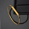 Armreif Benutzerdefinierte Name ID Armband Armreifen Mode Gold Farbe Edelstahl Manschette Armbänder Für Frauen Schmuck Braclets 2021297R