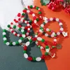 Bracelets de charme Perles de cristal Noël Santa Pendentif Bracelet pour femmes Couple Noël Béquille Cloche Flocon de neige Gant Arbre Élastique Bijoux Cadeau