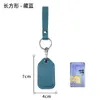 Card Holders 1pc Leather Holder Keychain Key Ring Door Lock Access Tags Unisex ID Case Bag Tag