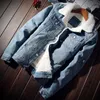 Heren lederen faux denim jas heren winter streetwear mode turn-down bontkraag windjack cowboy jassen uitloper hip hop jeans jassen 6XL 231016