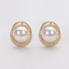 Stud Earrings Freshwater Pearl Flat Round Authentic S925 Silver Large CAE30