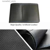 Steering Wheel Covers DIY Hand-stitched Non-slip Black Microfiber Leather Car Steering Wheel Cover For Honda Spirior OId Accord Car Accessories Q231016