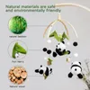 Happiles# Born Panda Bamboo Leaf Bed Bell Toys 0-12 شهرًا للطفل سرير سرير الخشب الجرس المحمول الصغار Carousel Cot Musical Gift 231016