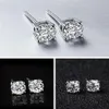 Solitaire Charm 6mm 8mm Lab Diamond Stud Earring Real 925 Sterling Silver Jewelry Engagement Wedding Earrings for Women men3155