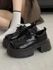 Scarpe eleganti 2023 Primavera Donna Tacco fondo spesso Sneakers Lolita Piattaforma per ragazze universitarie Pelle giapponese JK