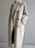 Wełniane mieszanki damskiej beżowej kurtki wełnianej kobiety jesienne zima swobodna lapa długa płaszcza żeńska elegancka koreańska moda luźna przedwczesna płaszcz 231016