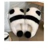 Pantofole panda per interni invernali da donna piatto peloso casa cartone animato scarpe da donna in cotone femminile animale carino caldo scarpe antiscivolo scivoli
