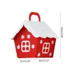 Christmas Decorations 50pc House Shape Decorative Candy Bag Box Gift Present Packaging For Festival Holiday Year