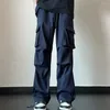 Pantalon Cargo à poches renforcées pour hommes, coupe ample, Streetwear, taille élastique, multi-poches, pour décontracté