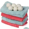 Other Laundry Products Wool Dryer Balls 6Cm 7Cm Premium Reusable Softener Washing Drying Ball Household Washer Felt Wools Drop Deliv Dhctz