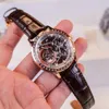 Wristwatches OBLVLO Top-end Men Rose Gold Mechanical Watches Genuine Leather Diamond Bezel Skeleton Dial Tourbillon Manual-Wind Watch