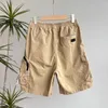 Mäns shorts 2023 Sommarvintage tvättad sida blixtlås Big ficka fem kvarter byxor hipster män avslappnad safari stil dagligen