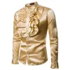Винтажная классическая рубашка 70-х годов с рюшами и рюшами для мужчин, викоторианский костюм, топ, готический, панк, ретро, футболка, шелковый галстук, рубашка Halloween239D
