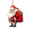 2023 Akrylplan Santa Claus hänge julgran dekoration julhem dekorationer hänge